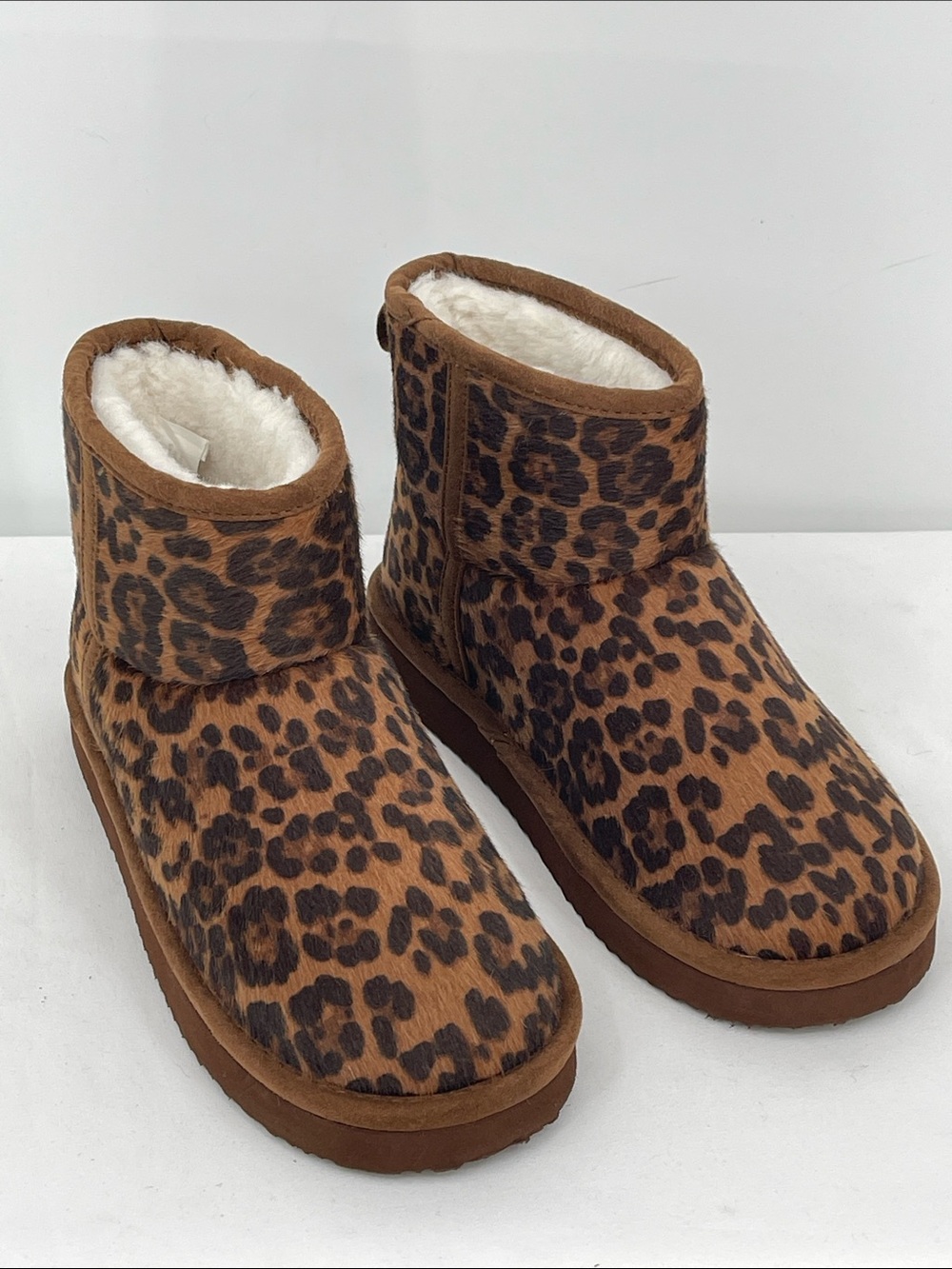 H&M Leopard Print Cozy Faux Fur Lined Ankle Boots WOMENS SIZE 5